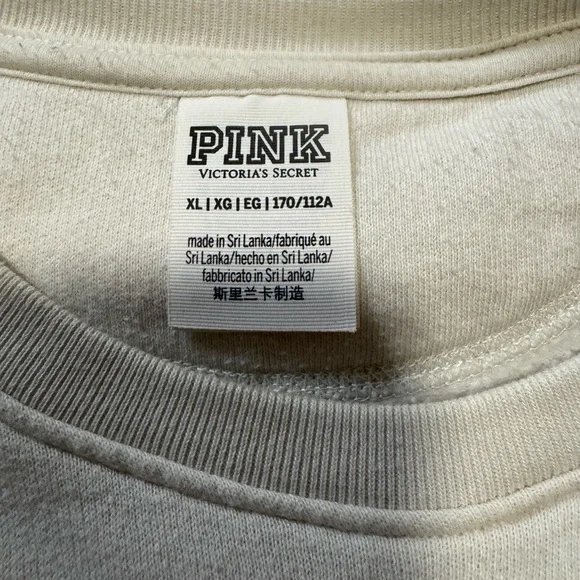 PINK Victoria's Secret Women’s Cream Colored Crewneck Sweater, Size XL - Picture 2 of 6